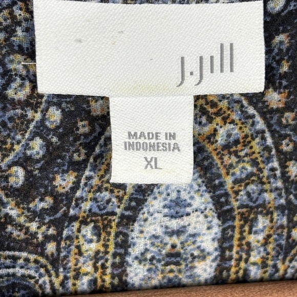J Jill Button Up Long Sleeve Tunic Top Blouse Sz XL Lagenlook Semi-Sheer Boho - Picture 4 of 9